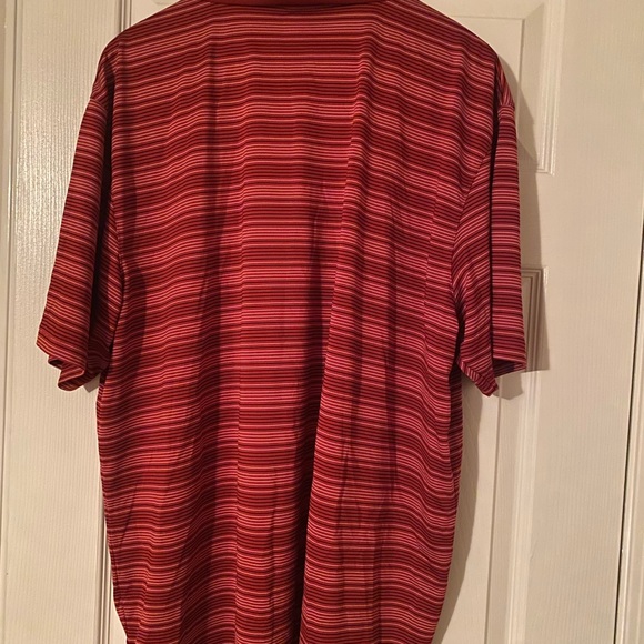 Men’s Red Striped PGA Tour Moisture Wicking Polo XXL or 2X - Picture 2 of 3